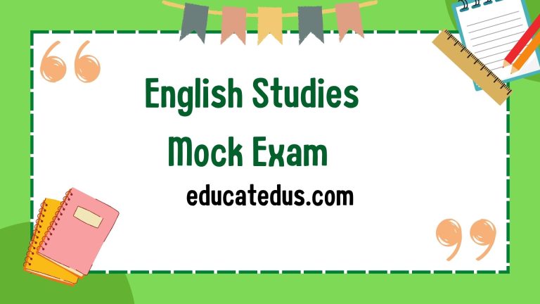 English Studies Mock Exam Questions for JSS3